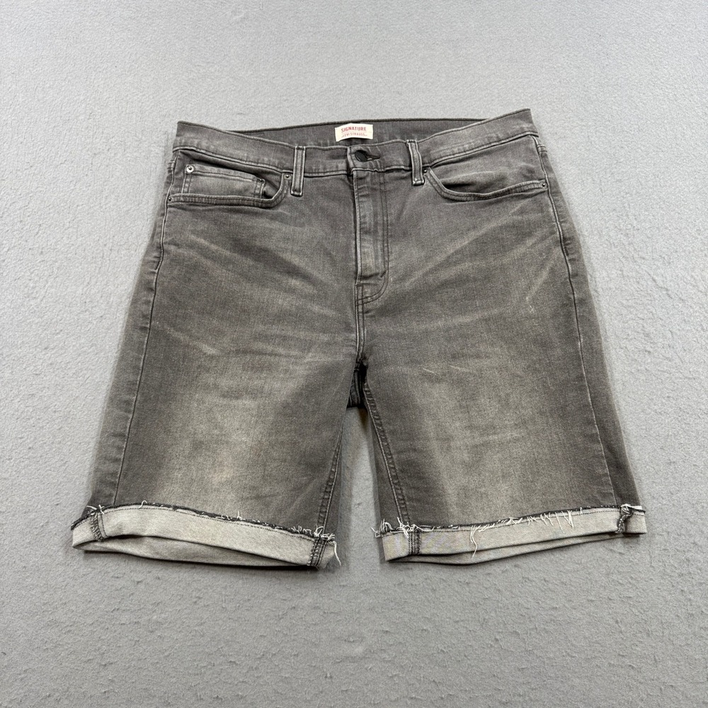 Levi's Shorts Men's 36 Denim Gray Charcoal Wash Relaxed Fit Cuffed Streetwear